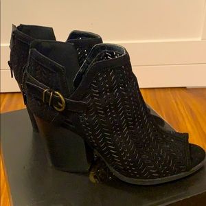 Black suede bootie